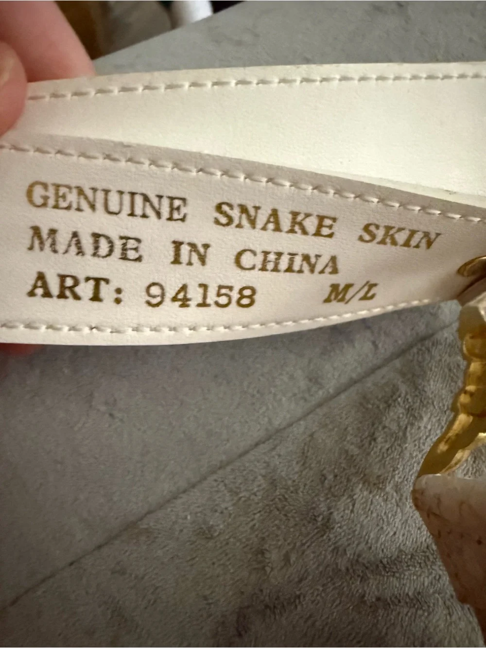 Vintage  snakeskin-textured leather statement belt B1